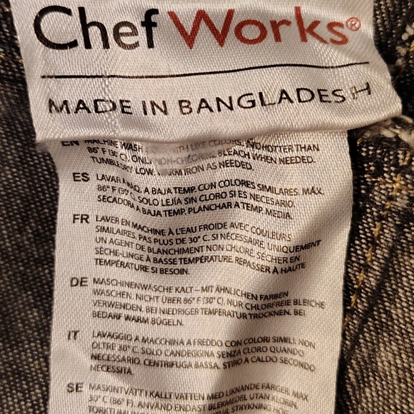 Chef Works Black Denim Unisex Apron - Picture 4 of 9